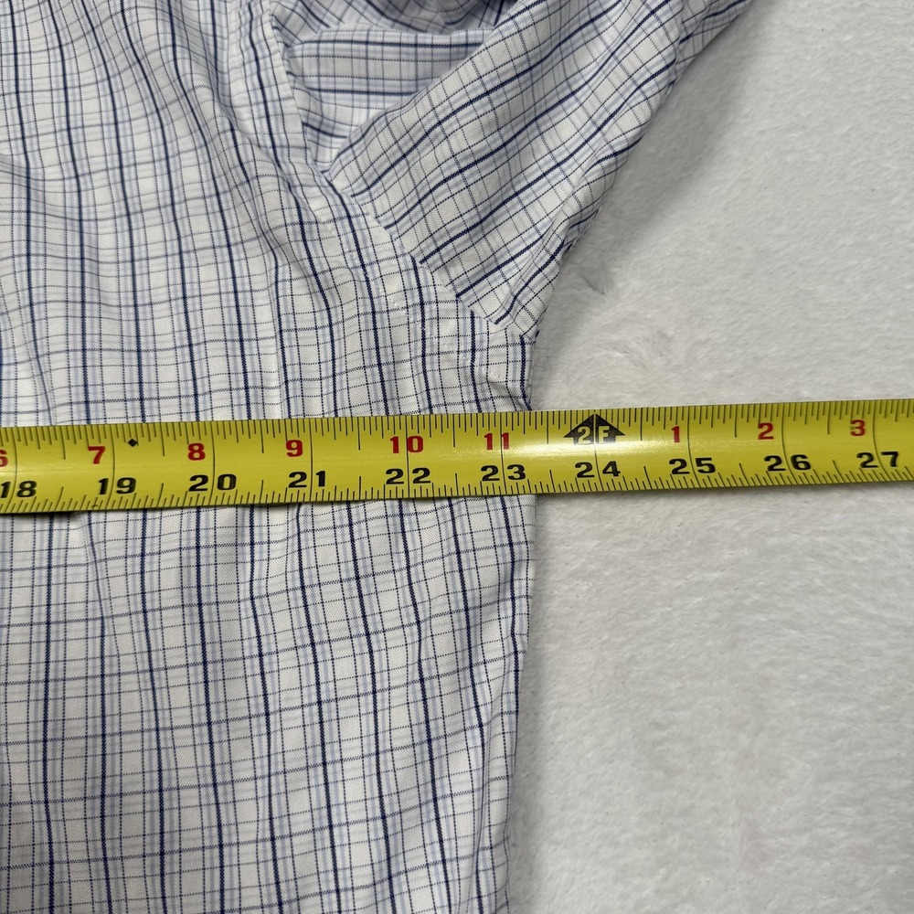 Ralph Lauren Shirt Mens 15.5 33 White Blue‎ Plaid Yarmouth Button Down Pony Logo - Picture 8 of 10
